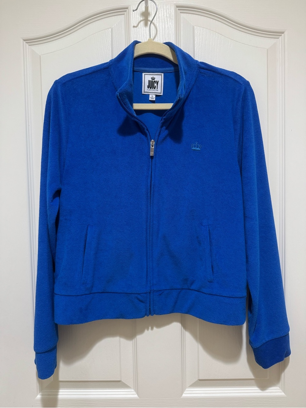 Juicy Couture Royal Blue Terry Track Jacket Full Zip Size L